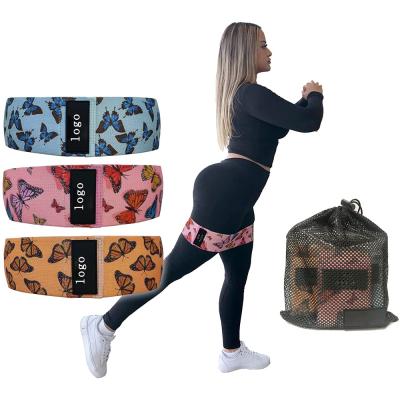 China Durable Women Hip Cloth Booty Eco Exercise Bands Anti Slip Plus Size Cloth Butterfly Resistance Bands for sale