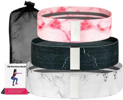 China Durable Custom Printed Elastic Non Slip Fitness Fabric Resistance Latex Marble Yoga Resistance Bands for sale