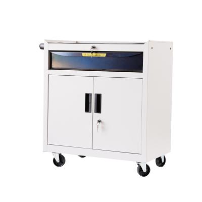 China Cold Rolled Hot Selling Tool Cabinet Steel Plate Storage Workshop Tool Cabinet with 2 Drawer Doors for sale