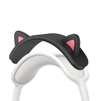 China Hot Selling Cute Cute Max Silicone Protective Sleeve Cover Cat Ear Headband For Air Soft Protective Headphones Good Lugs for sale