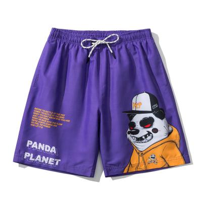 China Popular anti-wrinkle men's loose pairs of casual shorts summer style five-point shorts youth waist pants men's beach shorts panda print loose for sale