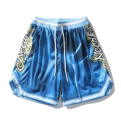 China Antibacterial wholesale custom loose street fashion summer sports pants men's fashion logo basketball pants shorts for sale