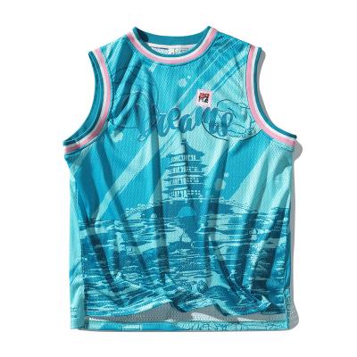 China Fashion street basketball hip-hop men's and women's couples loose pants antibacterial wholesale custom men's basketball tank tops vests for sale