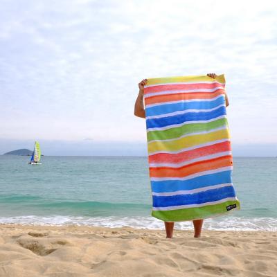 China Hot Selling QUICK DRY Customized Microfiber Quick Dry Compact Sand Towel Rainbow Beach Towel Free Gym Towel for sale