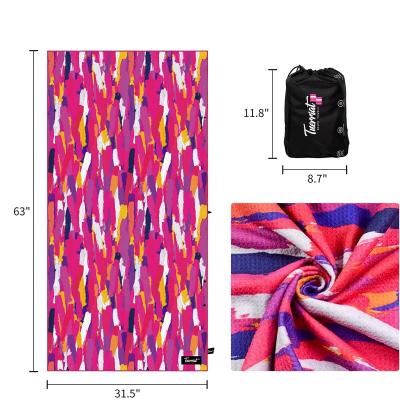 China QUICK DRY Wholesale Water Free Beach Towel Lightweight Absorbent Sand Free Beach Towel for sale