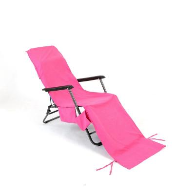 China SOUL QUICK DRY FREE Beach Chair Cover With Pockets Portable Beach Chair Towel Cover Lounge Mat for sale