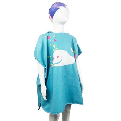 China Universal Printed Hooded Wearable Baby QUICK DRY Pattern Microfiber Poncho Bath Towel For Kids for sale