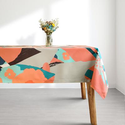 China OEM Customized Rectangle Tablecloth Water Stain Oil Resistant Wrinkle Free Washable Table Cover Customized For Dining for sale