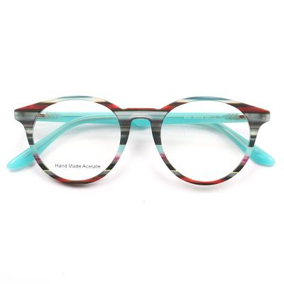 China For Reading Fashion Trending Blue Special Design Round Acetate Glasses Mazzucchelli Optical Glass Frames for sale