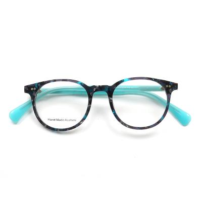 China To Reveal New Fashion Tortoiseshell Round Eyeglasses Customized Computer Acetate Optical Glass Frame for sale