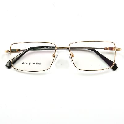 China For Reading Factory Direct Selling Full Gold Rectangle Flexible Memory Metal Optical Rim Frame for sale