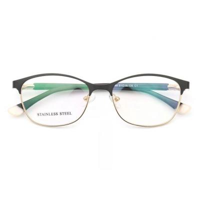 China S6744 Metal Stainless Steel Square Rhinestone Glasses Unisex Reading Glass Frames for sale