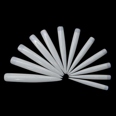 China Hot Sale 12 Pcs Clear And Nature XXL Half Design Stylus Covered Extra Long Tips Of Acrylic Nail Tips for sale