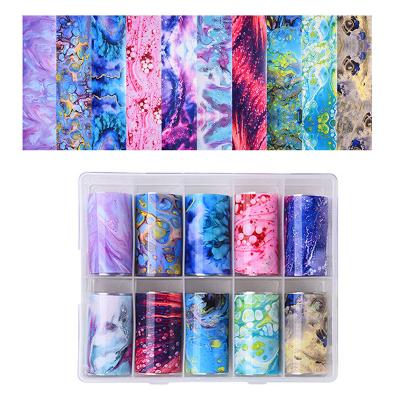 China 3d Nail Starry Nail Art Foil Transfer Stickers Sheet Hot Sale DIY 3D Laser Flame Art DIY Decoration Sky Nail for sale