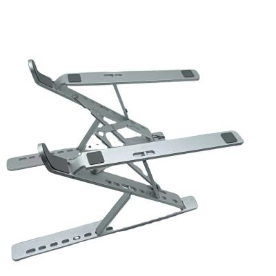 China Supporting Fixed Ergonomic Adjustable Metal Aluminum Notebook Holder Portable Foldable Laptop Stand or Desk Computer for sale