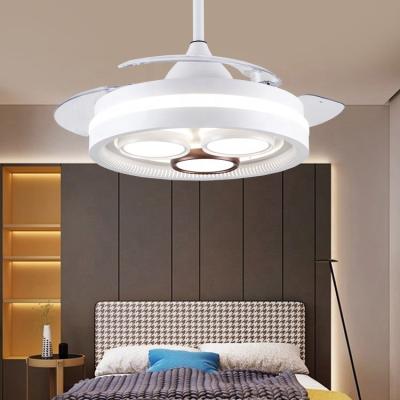 China Luxury European Ceiling Lamp LED Folding Fan Lights Illuminated Ceiling Fans Takeoff Stealth Ceiling Fan Lights Restaurant Chandelier for sale