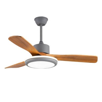 China Best European Style Ceiling Fan Decorative Residential Remote Control Black Wooden Industrial Led Lights Lower Noise for sale