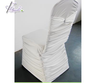 China Without white or ivory ruffled front chair arch covers, fancy pleated chair covers for banquet chairs for sale