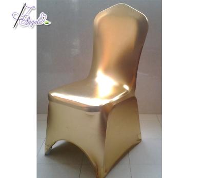 China Simple luxury elegant lycra glitter gold metallic chair covers spandex part chair covers at great price for sale