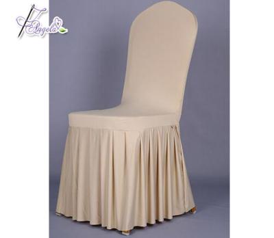 China Simple shampange knitted Angela wedding scuba skirt chair covers with side pleats in event decorations for sale