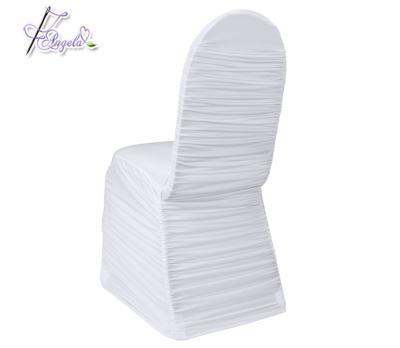 China With Or Without Cheap White Universal Arch Stretch Front Banquet Ruched Spandex Chair Covers At Wholesale Price for sale