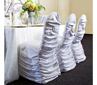 China Factory Wholesale Simply 10 Years Booty Pleated Spandex Edging Chair Covers For Wedding Events for sale