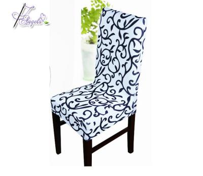 China Digital Printing Restaurant Stretch Spandex Single Back Half Chair Sliding Covers For Dining Chair for sale