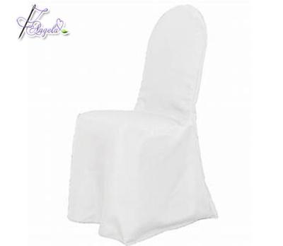 China Simple White Base Polyester Wedding Chair Sashes Satin For Banquet Chairs for sale