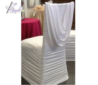 China Simple popular Angela Wedding White spandex chair covers for ruffles and wrapes weddings for sale