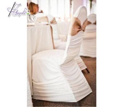 China Simple white fancy pleated spandex chair covers chiavari beehive chair covers for wedding decoration for sale