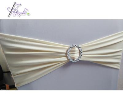 China Strong Elasticity Ivory Chair Stretch Sash Bands For Wedding Event Chair Decorations for sale