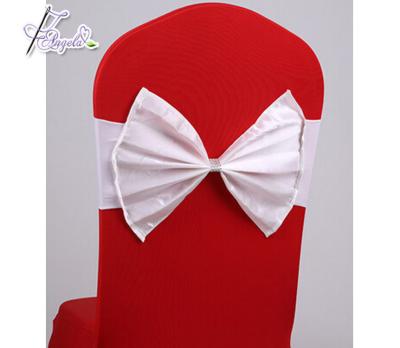 China Simple cheap white wedding decorative arch for chair covers, already tied arch for wedding chair covers for sale