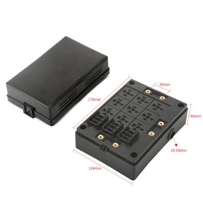 China Auto Vehicle Car Marine 9 Way 12V/24V Blade Fuse Box Holder 5A/10A/15A/20A Ground Relays for sale