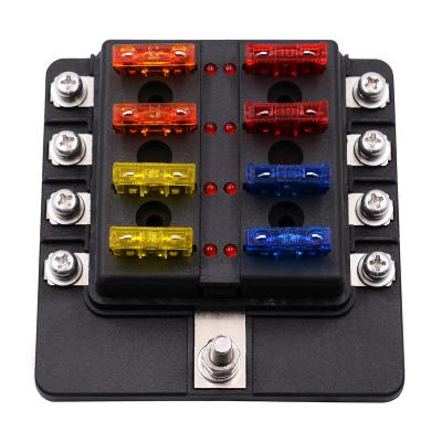 China Vehicle Car Marine Auto Boat 10 Way Ground and Relay Car Boat Bus Tractor Mount LED Light Indicator for sale