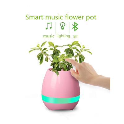 China Hot-selling piano music smart touch piano music flower pot speaker+Bluetooth touch with LED light product for sale