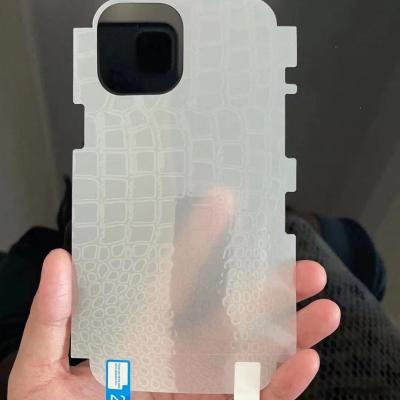 China Mobile Phone TPU Back Sticker Crocodile Grain Mobile Phone Full Side Protection For iphone 12 pro max for sale