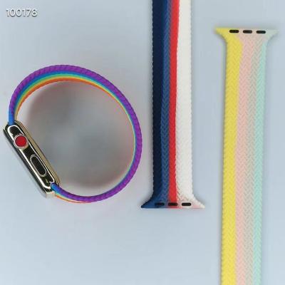 China Popule 38mm-44mm Smart Watch Band Silicone Strap Rainbow Strap for3/4/5 Smart Watchbands for sale