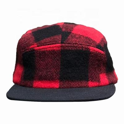 China Cycling Hat JOINT Winter 5 Panel Camp Hat Flannel Wool Camper Cycling Hat for sale