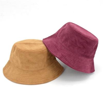 China Sun protection design your own simple customizable retro corduroy bucket hat wholesale for sale