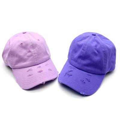 China JOINT Design Your Own Back Adjustable Strap Distressed Plain Dad Hat Caps for sale