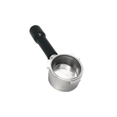 China Sustainable Coffee Espresso Coffee Tool Stainless Steel 51mm Bottomless Portafilter With Plastic Black Handle for sale