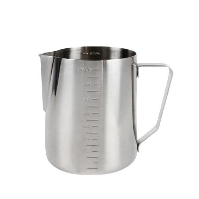 China Sustainable Coffee Tools Milk Frothing Making Frother Milk Foamer Jug Milk Pitcher With Scale Inside for sale