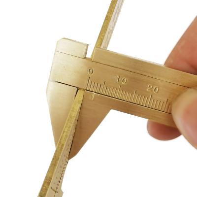 China Durable Copper Mini Portable Caliper Copper Ruler Vernier Caliper Jewelry Measuring Tool Double Scale Size for sale