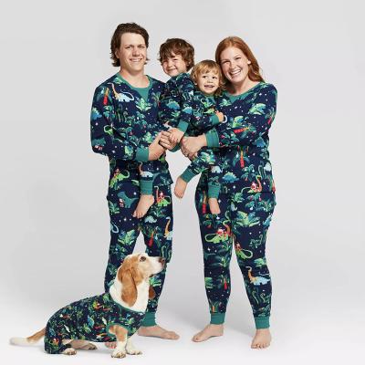 China Factory Wholesale Price Mom Dad Kids Baby Sleepwear Thermal Carton Printing Family Matching Pajamas Set for sale