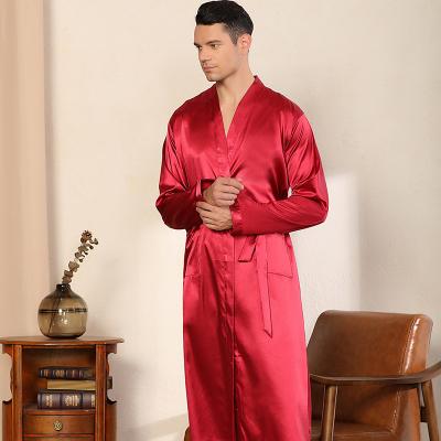 China Sales casual slim cardigan solid color QUICK DRY warm long robe plus size long sleeve men's loose pajamas for sale