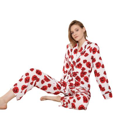 China Breathable European And American Cardigans With Long Sleeves Pants Comfortable Women Pajamas Sets for sale