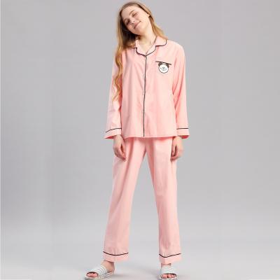 China Breathable New Production Long Sleeve Long Pants Home Wear Casual Cotton 2 Piece Sets Plus Size Women Pajamas for sale