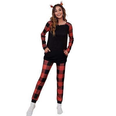 China New Production Breathable Print O-Neck Christmas Pajamas Women Long Sleeve Pajamas Women Pajamas for sale