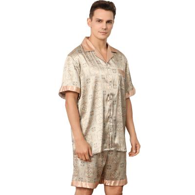 China Summer QUICK DRY men's short sleeve shorts and pajamas suits men's printed home clothes for sale