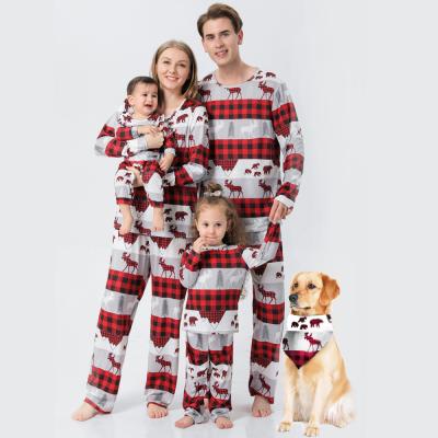 China Clothing Christmas Thermal Home Pajamas Sets Long Sleeved Printing Parent-child Cute Costume for sale